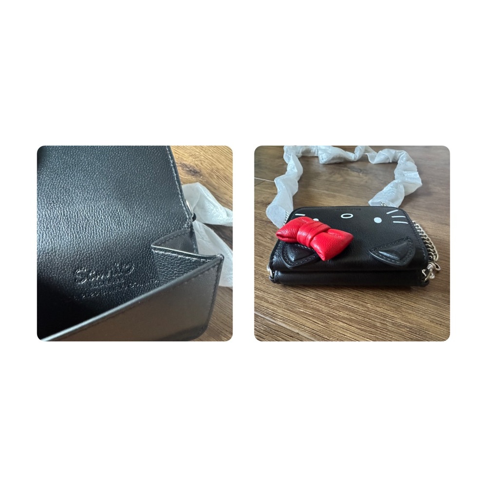 BALENCIAGA-AUTHENTIC (NWT) Hello Kitty Black Leather Mini Wallet on a Chain - Picture 10 of 17